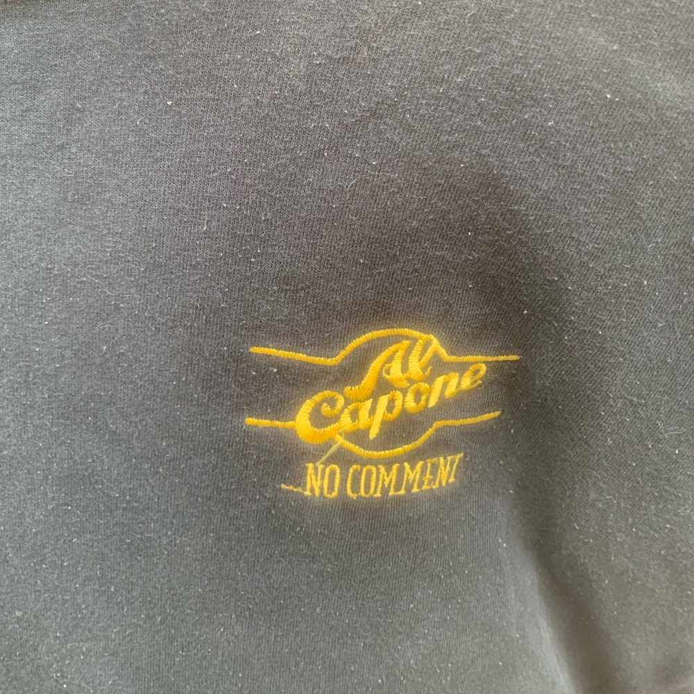Rare Vintage Al Capone No Comment embroidered logo tee black XL great condition